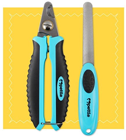 pettle Profi Krallenschere für Hunde mit Safety Guard - 100% splitterfrei durch schärfste Edelstahlklingen - Krallenzange + Krallenfeile + Krallenpflege E-Book - Profi Krallenschneider Hund