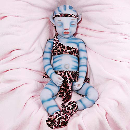 Vollence Bambola di Silicone Fatta a Mano 51cm Avatar con Orecchie Punteggiato, Corpo Intero in Silicone - Ragazzo