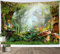LB Grün Dschungel Wandteppich 200x150cm Wald Wandtuch Fantasy Märchen Wandbehang Tapisserie für Kinder Schlafzimmer Wohnzimmer Wohnheim Wand Dekor,Geburtstag Party Hintergrund