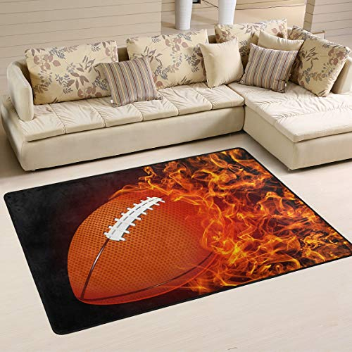 MNSRUU American Football 3D Sport Teppich Teppich Teppich für Wohnzimmer Schlafzimmer, Textil, Multi, 91cm x 61cm(3 x 2 feet)