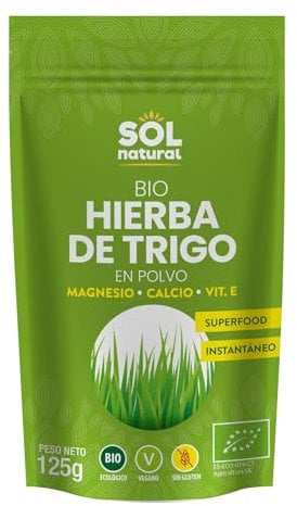 Solnatural Hierba De Trigo En Polvo 125 Gr 125 Gramos 200 ml