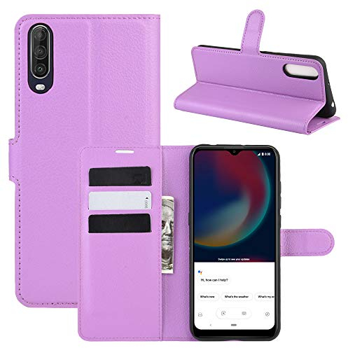 Fertuo Cover Wiko View 4 / View 4 Lite, Custodia Portafoglio Cover a Libro in Pelle Flip Case con Silicone Bumper, Fibbia Magnetica, Porta Carte, Kickstand, per Wiko View 4, Viola
