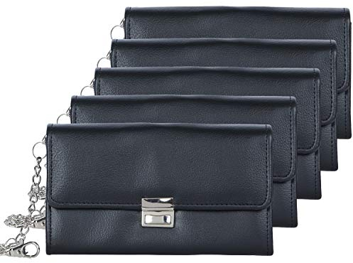 HPPY Aktion Sparset 3X Kellnerportemonnaie – robuste Kellnerbörse mit Holster, Kette & Geldtester – Kellnertasche für Gastronomie & Taxi, Farbe: Schwarz