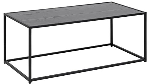 AC Design Furniture Jörn rechteckiger Couchtisch, L: 100 B: 50 H: 40 cm Holz/Metall, Schwarz, 1 Einheit