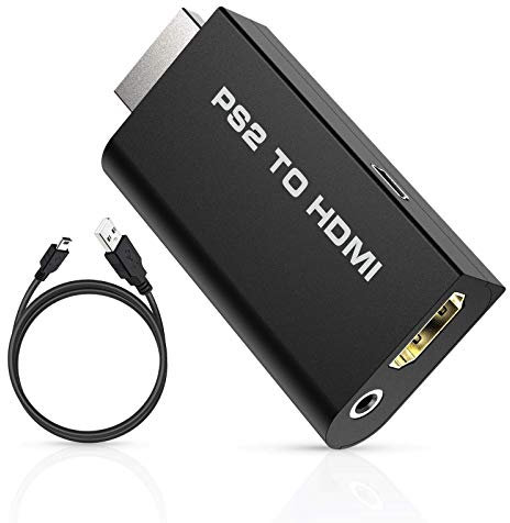 Rybozen Adaptador convertidor PS2 a HDMI, M209, compatible con todos los modos de visualización de Playstation 2, salida de audio de 3.5 mm, Plug and Play, alimentado por cable USB