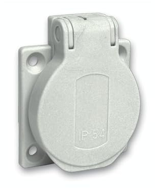 Socle de prise NF 50x50mm - 2P+T 10-16 A - IP54 - connex. arr. - gris - PRATIKA