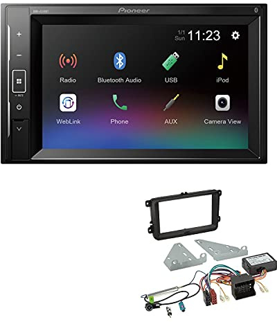 Pioneer DMH-A240BT 2-DIN Autoradio Bluetooth USB passend für Skoda Fabia II 2007-2014 schwarz inkl Canbus