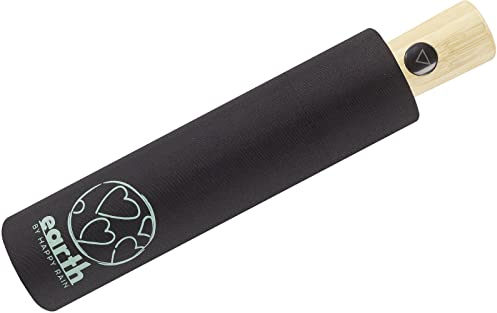 Happy Rain Parapluie de poche automatique Terre, Noir , 94 cm,