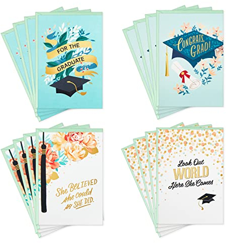 Hallmark Graduationskarten Sortiment für Sie, She Believed She Could (16 Karten und Umschläge, 4 Designs)