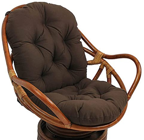 EATAN Coussin de Rechange pour Fauteuil à Bascule pivotant - Doux et épais - en sergé Solide - pour Fauteuil inclinable en rotin - pour Chaise Pliante de Jardin, terrasse - 120 x 60 cm, café