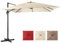 COSTWAY 300 cm Sombrilla para Jardín con 3 Inclinaciones, Rotación 360°, Manivela, 8 Varillas, Base Cruzada, Sombrilla de Exterior para Proteger del Sol, Sombrilla Ancha para Jardín Bar (Beige)