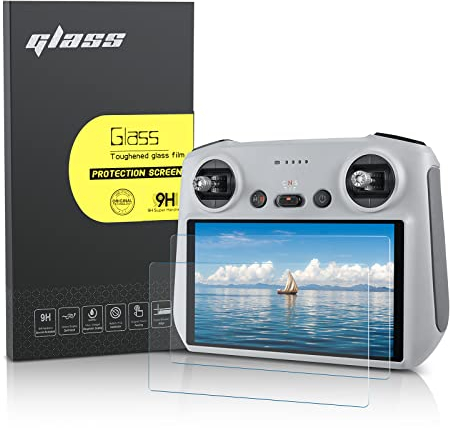SKYREAT Mini 4 Pro/Mini 3 Pro Displayschutzfolie für DJI RC 2/RC Fernbedienung, Displayschutz Screen Protector 9H Härte Anti-Scratch Tempered Glass für DJI Mini 3/Mini 3 Pro Zubehör - 2 Stück