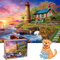 HUADADA Puzzle 1000 Teile, Puzzle für Erwachsene, Impossible Puzzle, Puzzle-Geschenk, Geschicklichkeitsspiel für die ganze Familie,Puzzle Farbenfrohes, Leuchtturm am Meer
