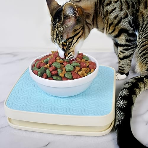 Yuwoda Ant Away Gamelle d'alimentation pour chat et chien avec plateau anti-fourmis pour animaux domestiques, nourriture d'intérieur sans eau, pas besoin de brancher, mangeoires automatiques pour chat