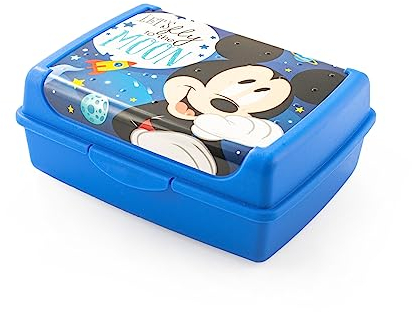 Lulabi Fiambrera infantil Mickey Cosmo – Licencia oficial Disney – Polipropileno decorado – 17 x 13 x 6 cm – BPA Free