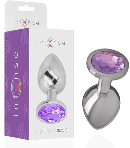 INTENSE - PLUG ANAL METAL ALUMINIO CON CRISTAL VIOLETA TALLA L