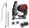 3 in 1 4-Takt Multitool Rucksack Motorsense Rasentrimmer Multigartengerät Benzin Freischneider,Einzylinder Luftgekühlter Motorsense Heckenschere