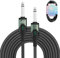 EASTROCK 1/4 Inch TRS Guitar Instrument Cable 20 Ft Straight to Straight Guitar Cord for Electric Guitar, Bass, AMP, Keyboard, Speaker, Mixer(20 Foot Black)
