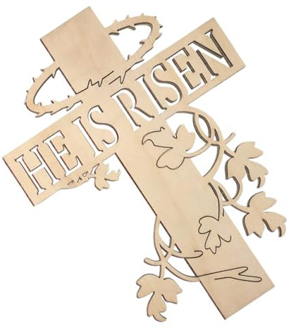 Zerodeko Ostern Holz Hängende Dekoration Durch Ostern Hängende Tür Zeichen Kreuz