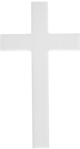PRETYZOOM Holzkreuz 8,3 Weiß – Massivholz-Wandkreuz platzsparend & leicht aufzuhängen für Wohnzimmer, Schlafzimmer, Kirche, Geschenk für Gläubige
