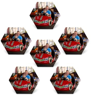 Lpraer 6 Stück Personalisierte Foto Kühlschrankmagnete Fotomagnet Fotorahmen Bilderrahmen Fotogeschenk für Küche, Zuhause, Schule, Klassenzimmer, Whiteboard, niedliche Dekoration (Hexagon)
