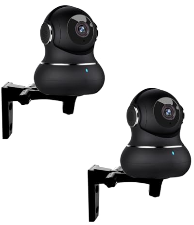 Wandhalterung Halterung Kompatibel mit Litokam Little elf/Blink Mini Pan-Tilt/ieGeek Überwachungskamera, 2 Stück Verstellbare Kamera Wand Halterung Deckenhalterung Klammern (Schwarz)