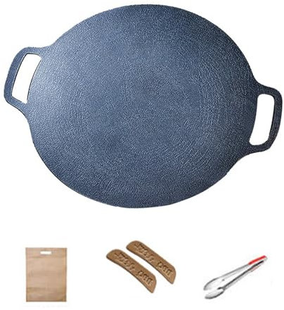 Koreanische BBQ Grillplatte Grillpfanne Antihaftbeschichtet Runde Backform BBQ Grillplatte FüR Zuhause Outdoor Herd 30 Cm