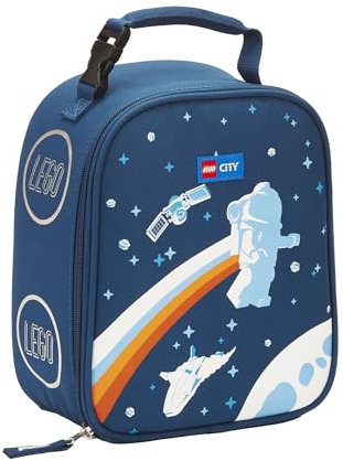 LEGO Kids City Heritage Klassische Lunchbox, isoliert, weich, wiederverwendbar, Mahlzeitenbehälter für Jungen und Mädchen, perfekt für Schule oder Reisen, Mahlzeiten-Tragetasche, um Lebensmittel und