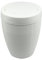 Addis Faux Hessian Round Swing Lid Plastic Bathroom Bedroom Home Office Bin, 5 litre capacity, Clean White