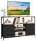 KZOBYD TV Stand with Drawers, TV Console Table with Open Storage Shelves, Television Table for TVs, 4 Tier TV Unit Multimedia Centers for Living Room, Bedroom, Length 47 inch