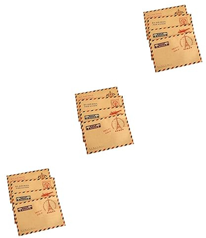 SHOWERORO Umschlaege Luftpost 30 Stück Retro Umschläge Postkartenumschläge Kraftpapier Umschläge Aufbewahrungsumschläge Fotoumschläge Retro Briefumschlag