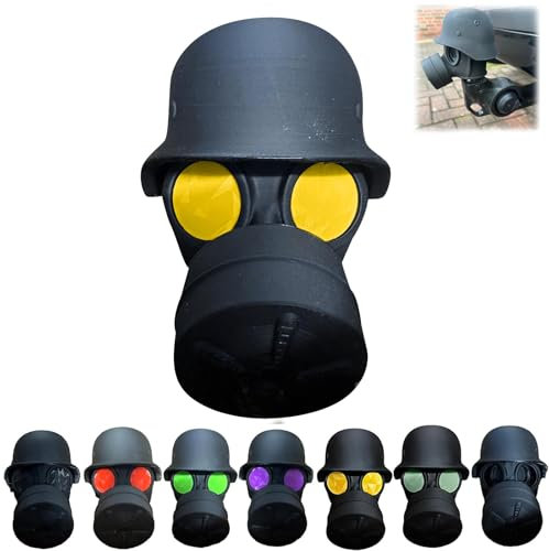 Deckkappe Für Die Anhängerkupplung,Fun Gasmaske Helm Anhängerkupplung Schild, Anhängerkupplung Schild für Anhängerkupplung Auto trimmen,Kunststoff Abdeckung Anhängerkupplung. (Gold)