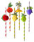 72 Papierstrohhalme mit 3D Frucht-Deko – 6 Sommerliche Designs je 12 Stück – Trinkhalme für Kindergeburtstag, Gartenparty, Baby Shower, Sommerfest & BBQ