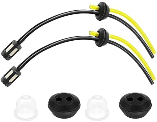 2 Pcs Strimmer Fuel Line Universal Strimmer Fuel Pipe, Fuel Line Hose Kit Petrol Strimmer Parts, Fuel Hose for Brushcutter Trimmer Mower Hedge Trimmer Carburetor Fuel System Maintenance Kit