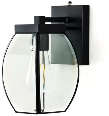 HUtzpah IP44 schwarz Edelstahl, Dämmerungssensor, E27-LED-Lampen