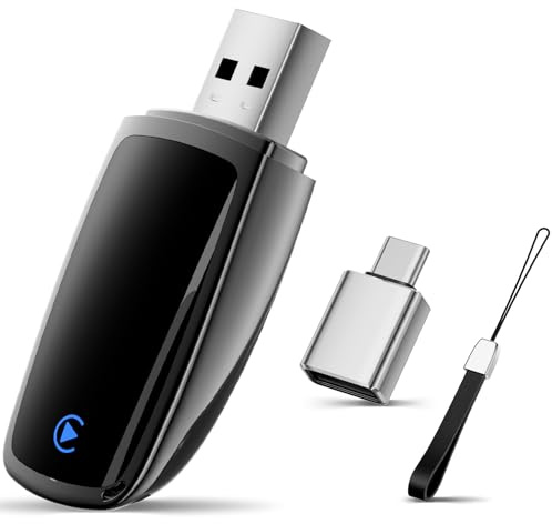 TERUNSOUl 2025 Wireless CarPlay Adapter Für IOS, Wired CarPlay in Wireless CarPlay Umwandeln,Mini & Stabiler Car Play Wireless Adapter kompatibel mitAutos mit Wired CarPlay & iPhone iOS 10+