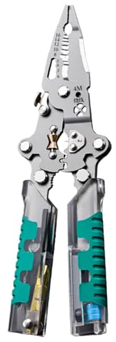 Gihioue Pince à dénuder électrique avec testeur de tension | Tournevis pliable pour voiture, maison, communication