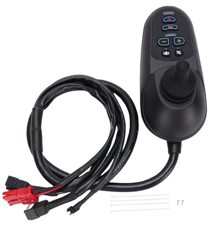 Leopacat Leichter Rollstuhl, Elektrisch Angetriebener Rollstuhl-Controller-Joystick, Jazzy-Stuhlteile, Stabile 50-A-4-Tasten-Steuerung, Bremsbetätigung, Intelligentes KI-System