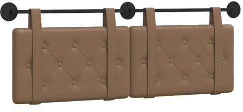 vidaXL Hängendes Kopfteil Cappuccino Kunstleder, Elegantes modernes Kopfteil, rechteckiges Design, Wandmontage, gepolsterte Rückenlehne, minimalistisches Schlafzimmerdekor