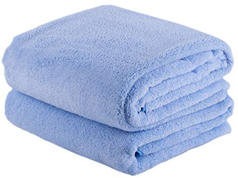 JML Luxury Hotel & SPA Bath Towels (2 Pack, 30x60) - 350GSM High Density Fleece Towel Sets - Super Soft and Absorbent, Lint Free, Fade Resistant Oversized Bath Towel, Blue