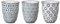 Bloomingville Tasses sans Anse Kristina - Tasses à thé Tasse à café pour Le Bureau et la Maison, Cadeau sain Ø 8,5 x H 10 cm, Bleu, Céramique, Lot de 3, Capacité 300 ML
