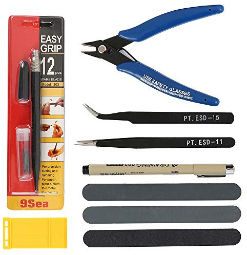 7pcs Modeler Basic Tools Modelling Tool Set Gundam Craft Set Repair Fix Kit for Car Model Building Kit Game Supplies Tweezers