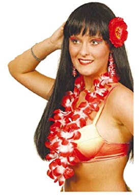 narrenkiste O41104 rot Damen Hawaii Set Südsee Schmuck