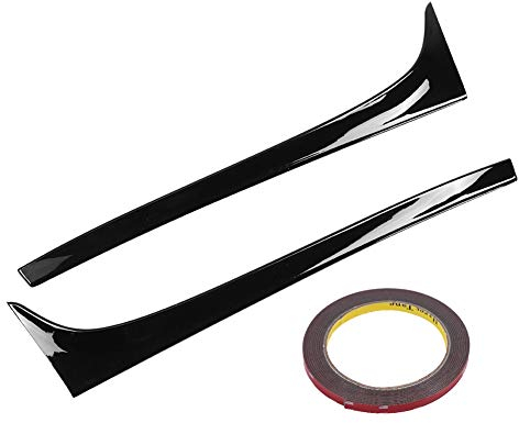 Heckscheibe Seitenspoiler Wing, ABS Der Hochglanz Kohlefaser Heckspoiler Auto Dekoration Zubehör für 7 MK7 2014-2017 (Schwarz)
