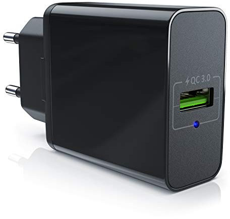 CSL - USB Ladegerät mit Schnellladefunktion - Netzteil mit Quick Charge 3.0 - Smart Charge Solid Charge intelligentes Laden - geeignet für Handys, Smartphones, Navis, Tablets UVM.