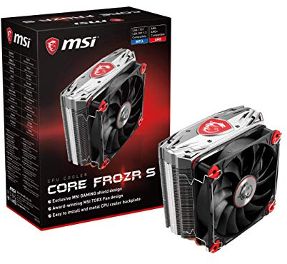MSI CORE FROZR S CPU Air Cooler 4 Direct Contact Heat Pipes, 1 x 120 mm PWM TORX Fan, Iconic Gaming Shield Design Silver Cover, Compatible with Intel and AMD Platforms - E32-0802210-A87