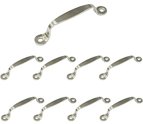 FarBoat 10 tiradores de acero inoxidable para cajones, armarios, armarios de cocina con tornillos de montaje (extremo redondo, centro de agujero de 80 mm)