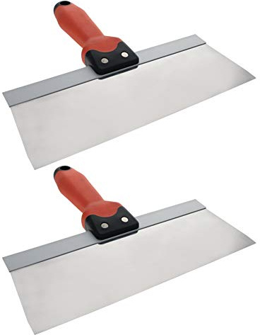 Utoolmart Lot de 2 grattoirs à mastic en acier CRV avec poignée ergonomique en plastique pour enduire la peinture, les murs, les sols et les carrelages 25,4 cm