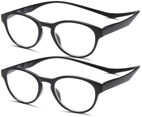 NEW VISION Lesebrille mit Magnetverschluss 2 pack, Lesebrille Herren 2 0 (2schwarz, 2 diopters)