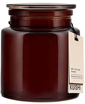 Kuishi Amber Glass Brown Grand bocal avec protection UV, contenant en verre sans BPA, design moderne de bocal brun foncé, idée cadeau